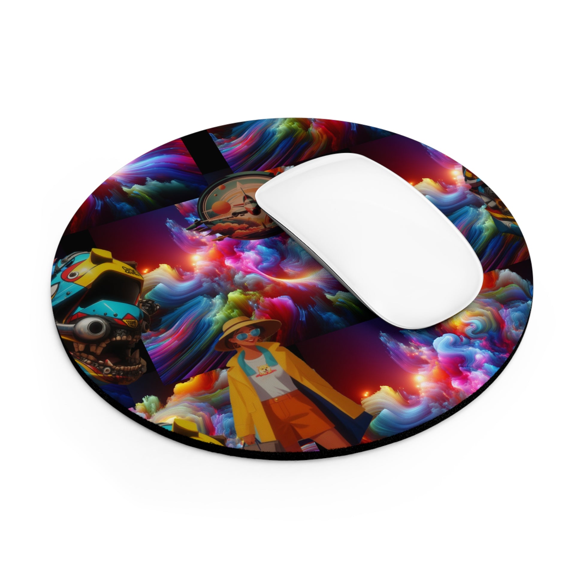 Vibrant Art Mouse Pad - Retro Futuristic Design for Gamers & Creatives - MEMEXCORP 