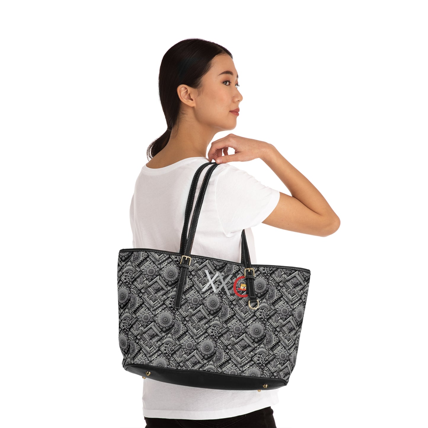 Chic PU Leather Shoulder Bag with Elegant Pattern | Stylish Tote for Everyday Use