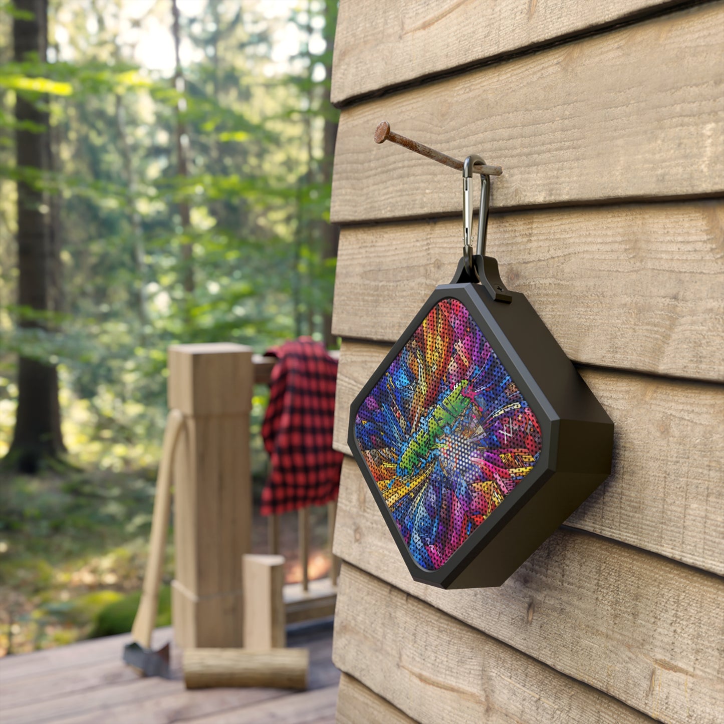 Vibrant Outdoor Bluetooth Speaker - Colorful Graffiti Design