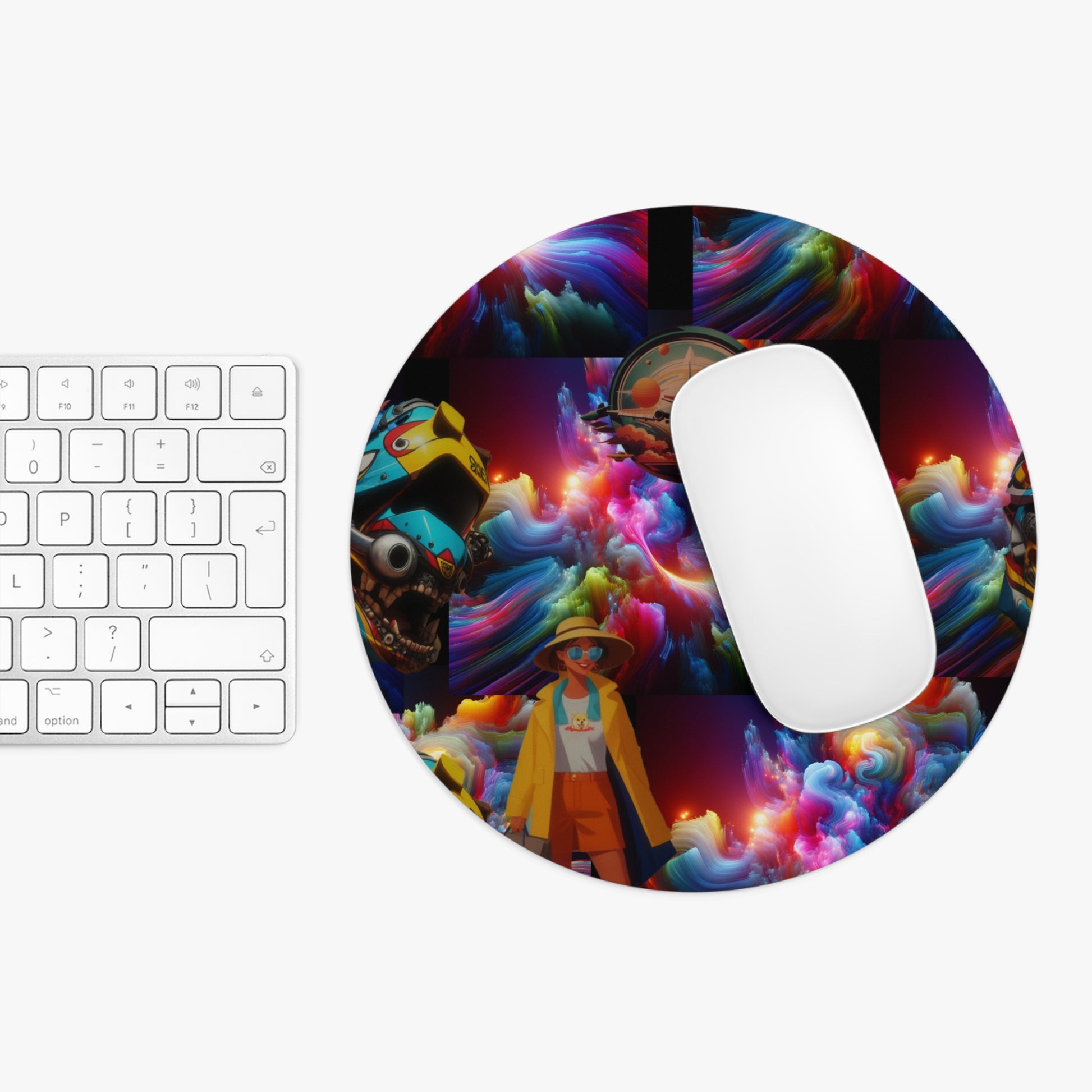 Vibrant Art Mouse Pad - Retro Futuristic Design for Gamers & Creatives - MEMEXCORP 