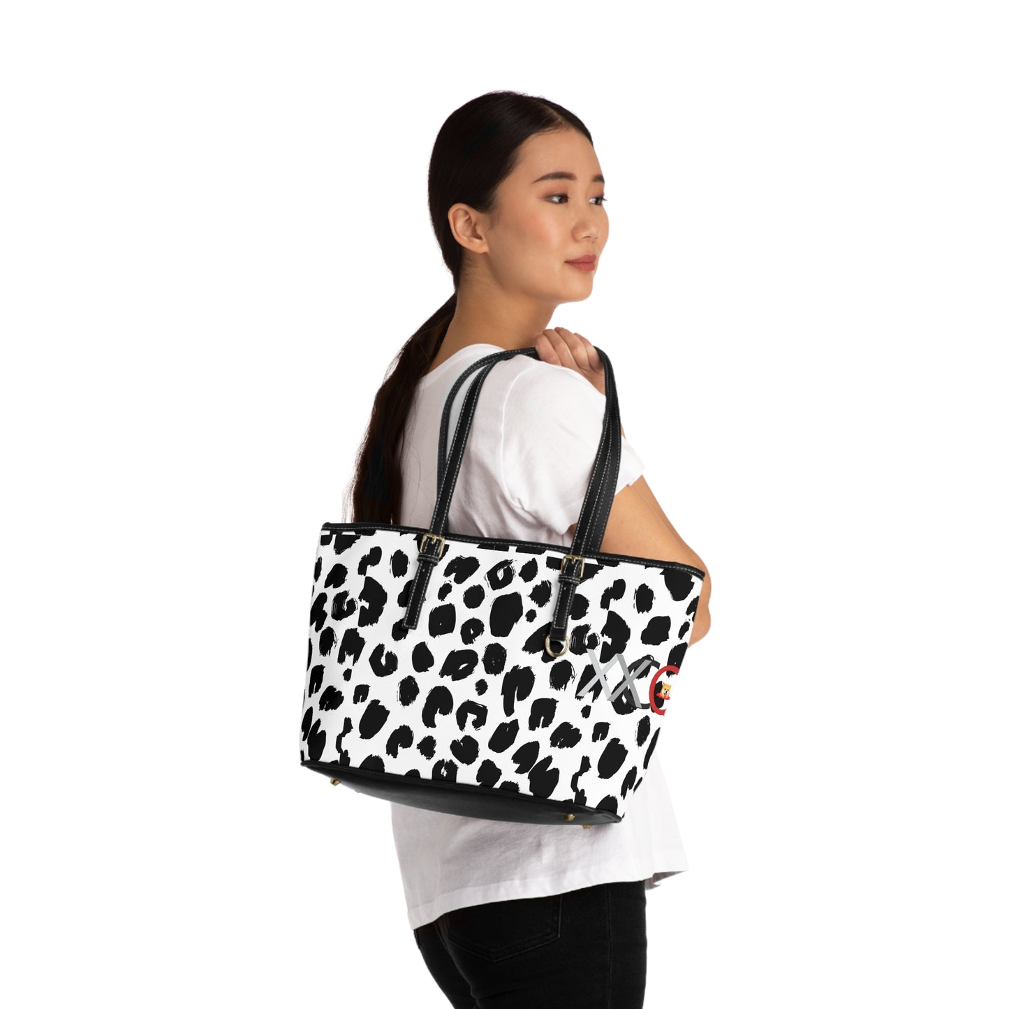 Chic PU Leather Shoulder Bag with Trendy Animal Printxc - MEMEXCORP 